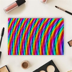 Psychedelic Rainbow Glitter Stripes Cosmetic Bag (Large) from ArtsNow.com Back