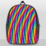 Psychedelic Rainbow Glitter Stripes School Bag (Large)