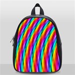 Psychedelic Rainbow Glitter Stripes School Bag (Small)