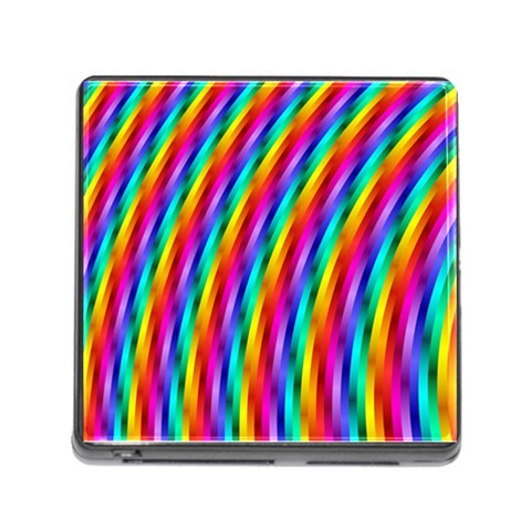 Psychedelic Rainbow Glitter Stripes Memory Card Reader (Square) from ArtsNow.com Front