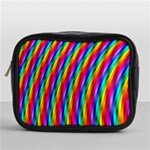 Psychedelic Rainbow Glitter Stripes Mini Toiletries Bag (One Side)