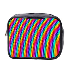 Psychedelic Rainbow Glitter Stripes Mini Toiletries Bag (Two Sides) from ArtsNow.com Front