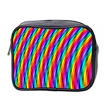 Psychedelic Rainbow Glitter Stripes Mini Toiletries Bag (Two Sides)