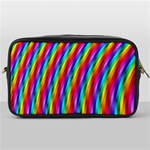 Psychedelic Rainbow Glitter Stripes Toiletries Bag (One Side)