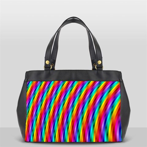 Psychedelic Rainbow Glitter Stripes Oversize Office Handbag from ArtsNow.com Front