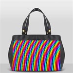 Psychedelic Rainbow Glitter Stripes Oversize Office Handbag