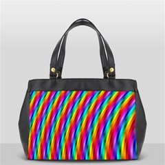 Psychedelic Rainbow Glitter Stripes Oversize Office Handbag (2 Sides) from ArtsNow.com Front