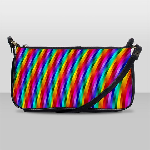 Psychedelic Rainbow Glitter Stripes Shoulder Clutch Bag from ArtsNow.com Front