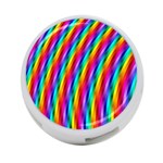 Psychedelic Rainbow Glitter Stripes 4-Port USB Hub (Two Sides)