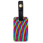 Psychedelic Rainbow Glitter Stripes Luggage Tag (one side)