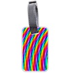 Psychedelic Rainbow Glitter Stripes Luggage Tag (two sides)