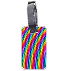 Psychedelic Rainbow Glitter Stripes Luggage Tag (two sides) from ArtsNow.com Back