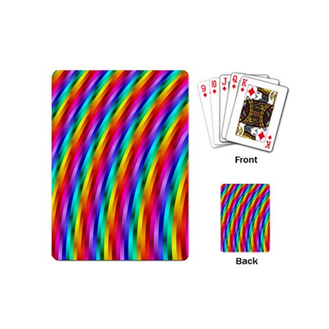 Psychedelic Rainbow Glitter Stripes Playing Cards (Mini) from ArtsNow.com Back