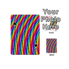 Psychedelic Rainbow Glitter Stripes Playing Cards 54 (Mini) from ArtsNow.com Front - Spade2