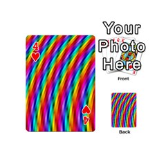 Psychedelic Rainbow Glitter Stripes Playing Cards 54 (Mini) from ArtsNow.com Front - Heart4