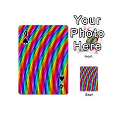 Psychedelic Rainbow Glitter Stripes Playing Cards 54 (Mini) from ArtsNow.com Front - Spade4