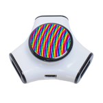 Psychedelic Rainbow Glitter Stripes 3-Port USB Hub