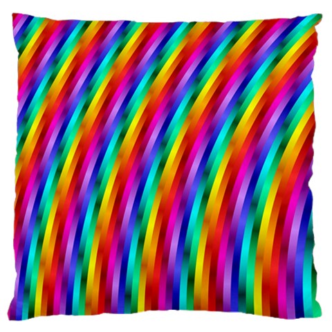 Psychedelic Rainbow Glitter Stripes Large Cushion Case (One Side) from ArtsNow.com Front