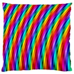 Psychedelic Rainbow Glitter Stripes Large Cushion Case (One Side)