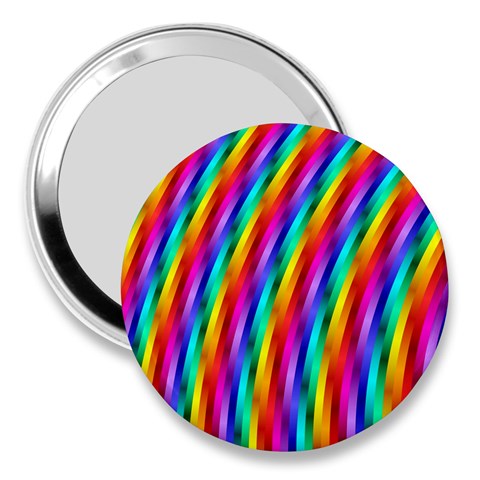 Psychedelic Rainbow Glitter Stripes 3  Handbag Mirror from ArtsNow.com Front