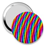 Psychedelic Rainbow Glitter Stripes 3  Handbag Mirror