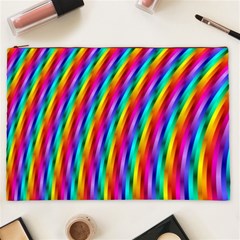 Psychedelic Rainbow Glitter Stripes Cosmetic Bag (XXL) from ArtsNow.com Front