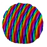 Psychedelic Rainbow Glitter Stripes Large 18  Premium Round Cushion 