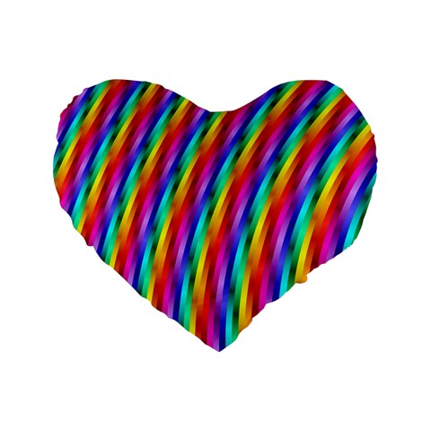 Psychedelic Rainbow Glitter Stripes Standard 16  Premium Heart Shape Cushion  from ArtsNow.com Front