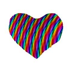 Psychedelic Rainbow Glitter Stripes Standard 16  Premium Heart Shape Cushion  from ArtsNow.com Front