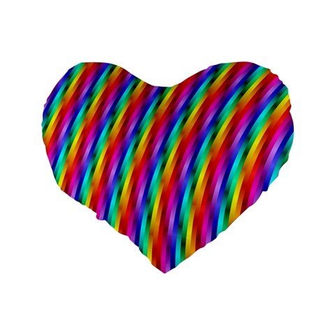 Psychedelic Rainbow Glitter Stripes Standard 16  Premium Heart Shape Cushion  from ArtsNow.com Back