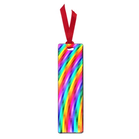 Psychedelic Rainbow Glitter Stripes Small Book Mark from ArtsNow.com Front