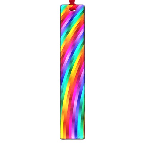 Psychedelic Rainbow Glitter Stripes Large Book Mark from ArtsNow.com Front