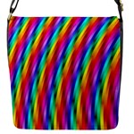 Psychedelic Rainbow Glitter Stripes Flap Closure Messenger Bag (S)