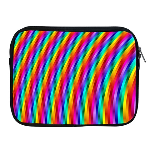 Psychedelic Rainbow Glitter Stripes Apple iPad 2/3/4 Zipper Case from ArtsNow.com Front