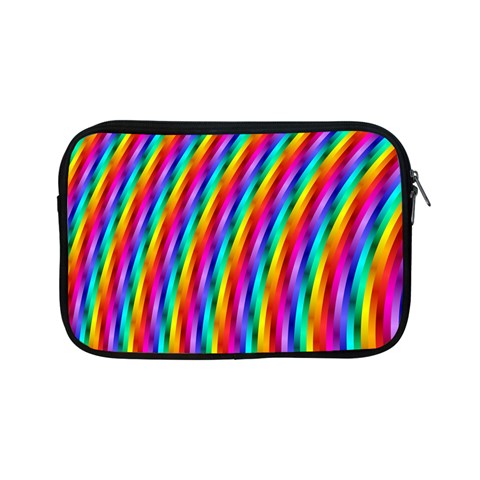 Psychedelic Rainbow Glitter Stripes Apple iPad Mini Zipper Case from ArtsNow.com Front