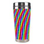 Psychedelic Rainbow Glitter Stripes Stainless Steel Travel Tumbler