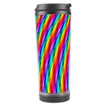 Psychedelic Rainbow Glitter Stripes Travel Tumbler