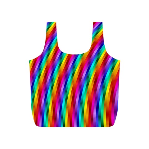 Psychedelic Rainbow Glitter Stripes Full Print Recycle Bag (S) from ArtsNow.com Front