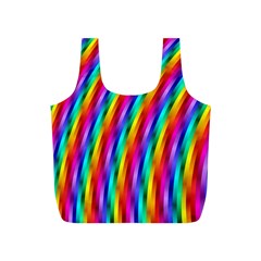 Psychedelic Rainbow Glitter Stripes Full Print Recycle Bag (S) from ArtsNow.com Front