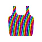 Psychedelic Rainbow Glitter Stripes Full Print Recycle Bag (S)