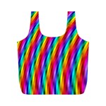 Psychedelic Rainbow Glitter Stripes Full Print Recycle Bag (M)