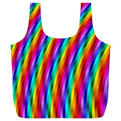 Psychedelic Rainbow Glitter Stripes Full Print Recycle Bag (XL) from ArtsNow.com Front