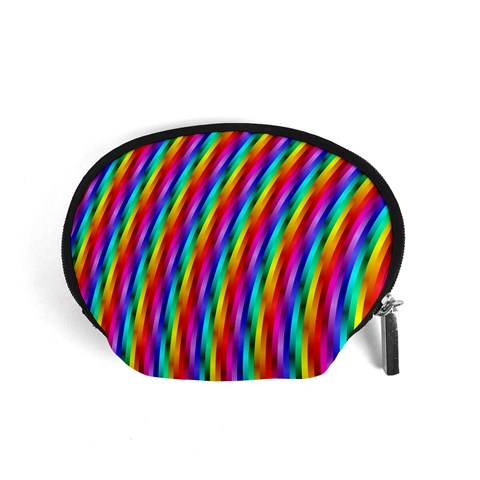 Psychedelic Rainbow Glitter Stripes Accessory Pouch (Small) from ArtsNow.com Front