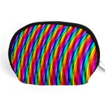 Psychedelic Rainbow Glitter Stripes Accessory Pouch (Medium)