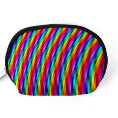 Psychedelic Rainbow Glitter Stripes Accessory Pouch (Medium) from ArtsNow.com Back