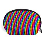 Psychedelic Rainbow Glitter Stripes Accessory Pouch (Large)