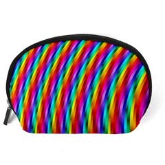 Psychedelic Rainbow Glitter Stripes Accessory Pouch (Large) from ArtsNow.com Back