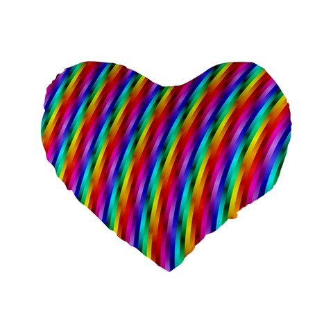 Psychedelic Rainbow Glitter Stripes Standard 16  Premium Flano Heart Shape Cushion  from ArtsNow.com Front