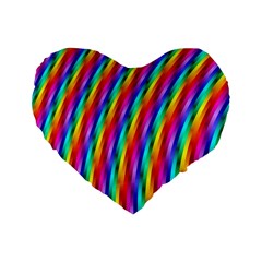 Psychedelic Rainbow Glitter Stripes Standard 16  Premium Flano Heart Shape Cushion  from ArtsNow.com Front