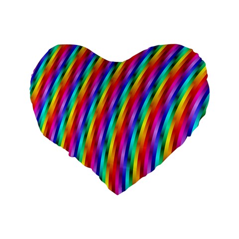 Psychedelic Rainbow Glitter Stripes Standard 16  Premium Flano Heart Shape Cushion  from ArtsNow.com Back